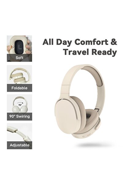 Generic Bluetooth Wireless Over-Ear Headphones with HD Mic & Music Player