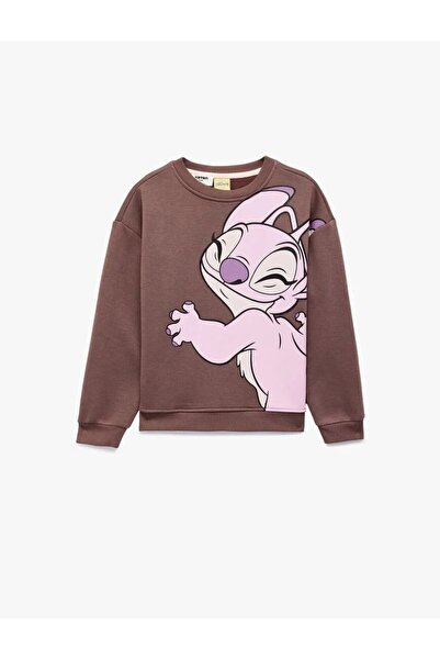 Koton Mâneci lungi guler rotund supradimensionat Licențiat Stitch cu imprimeu...