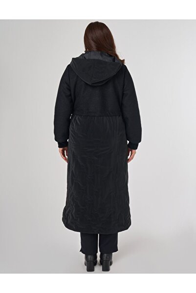 Kayra Torba Cepli Leather Coat Black