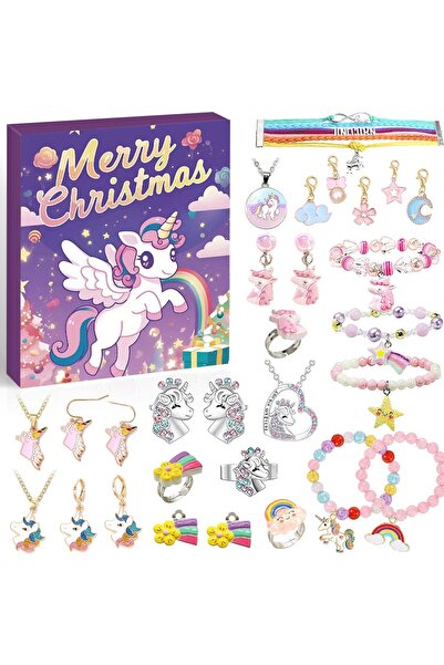 NO BRAND Christmas advent calendar blind box containing earrings necklaces su...