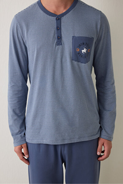 Penti Ανδρικό σετ πιτζάμα με ριγέ τσέπες Jogger