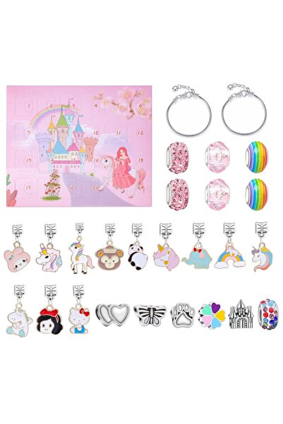 NO BRAND صندوق تقويم مجيء عيد الميلاد المجيد يحتوي على أقراط وقلادات وصندوق ه...