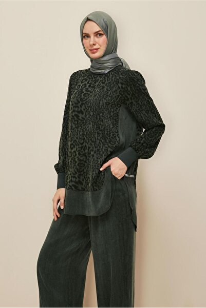 Alvina Leopard Printed Suit with Pants 46127