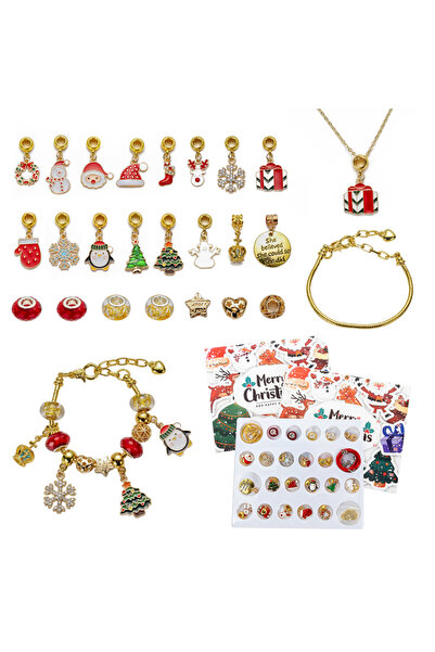 NO BRAND Christmas advent calendar blind box containing earrings necklaces su...