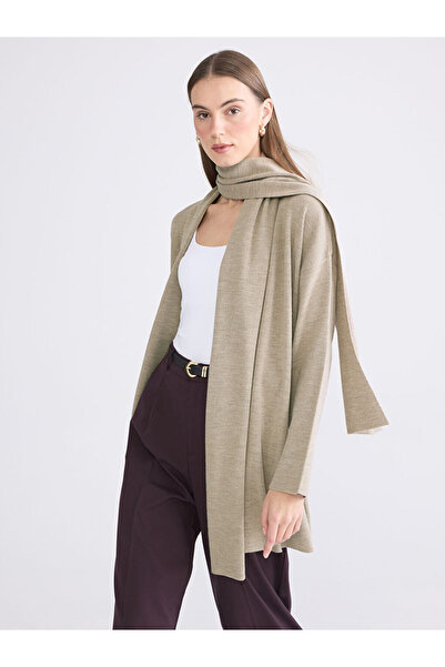 LC Waikiki Scarlet Shawl Roba Collar Women's Knitwear Cardigan for Style Seek...