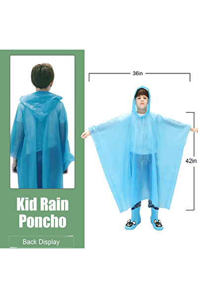 Generic Rain Coats for Adults and Kids - 5 Pcs Thickened Transparent Hooded Rain Ponchos (3 Adults 2 Kids)