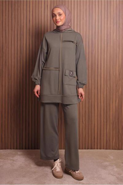 TRENDTESETTÜR Women's Brown (Soil) Hooded Pants Suit t 3017