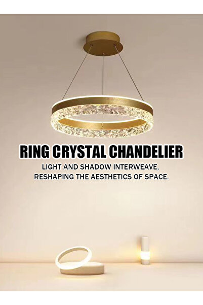 Generic Round chandelier for dining room, living room and bedroom - simple three-color chandelier