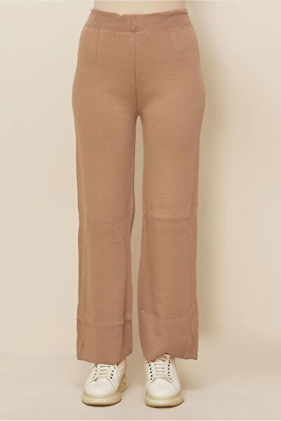 TRENDTESETTÜR Women's Brown (Camel) Knitwear Pants t 3844