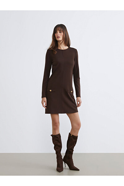 LC Waikiki Rochie maro guler rotund Mini