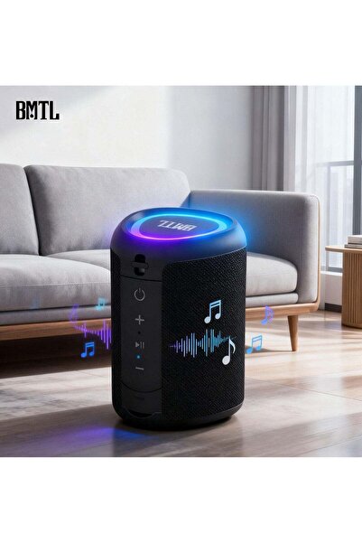 BMTL Portable Bluetooth Speaker with Coloful Lights, Powerful Bass, IPX4 Water & Dust Resistant, Black