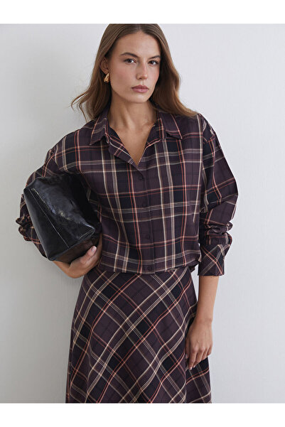 LC Waikiki Brown Plaid Women's Shirt