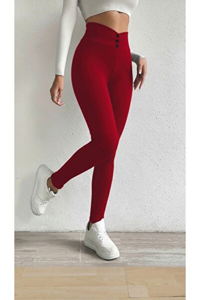 Kanonik Education Women's High Waist Front Button Diver Leggings