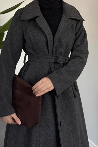 TRENDTESETTÜR ΓΥΝΑΙΚΕΙΟ ΠΑΛΤΟ ΜΕ ΖΩΝΗ ΓΚΡΙ (ΑΝΤΡΕΣΙΤΙΚΟ) T 6326