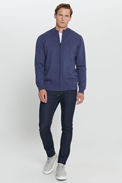 ALTINYILDIZ CLASSICS Indigo Standard Fit Normal Cut D ψηλός λαιμός Πλεκτό Ζακέτα