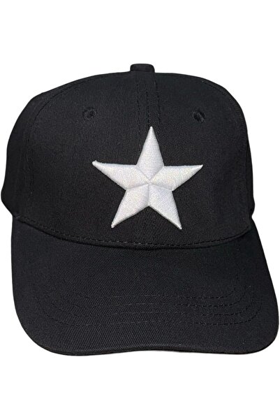 Generic Black Baseball Cap with White Star Embroidery - Classic Design