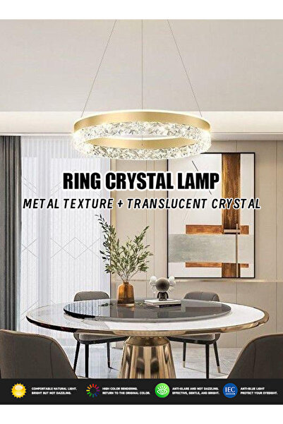 Generic Round chandelier for dining room, living room and bedroom - simple three-color chandelier