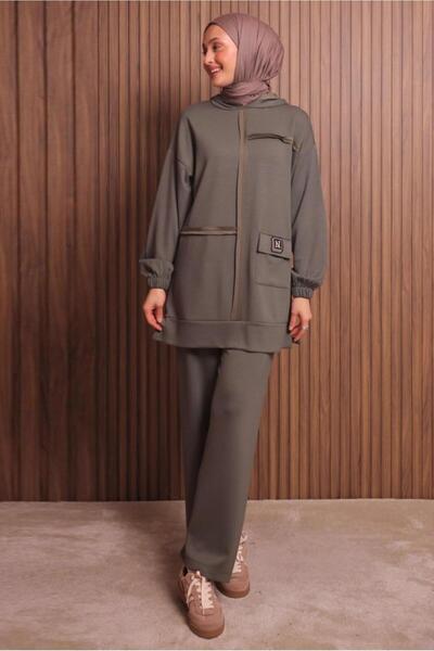 TRENDTESETTÜR Women's Brown (Soil) Hooded Pants Suit t 3017