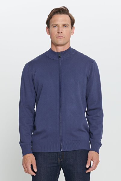 ALTINYILDIZ CLASSICS Indigo Standard Fit Normal Cut D ψηλός λαιμός Πλεκτό Ζακέτα