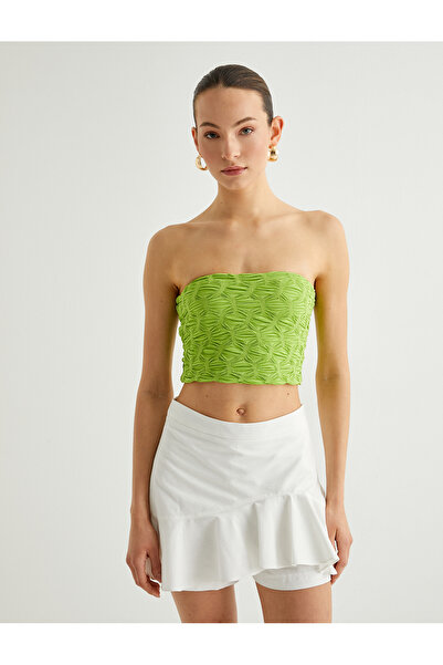 Koton Strapless Bustier Textured