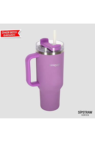 MiniQup SipStraw 900 ml Pipetli Çelik Termos – Sıcak/Soğuk Spor Termos