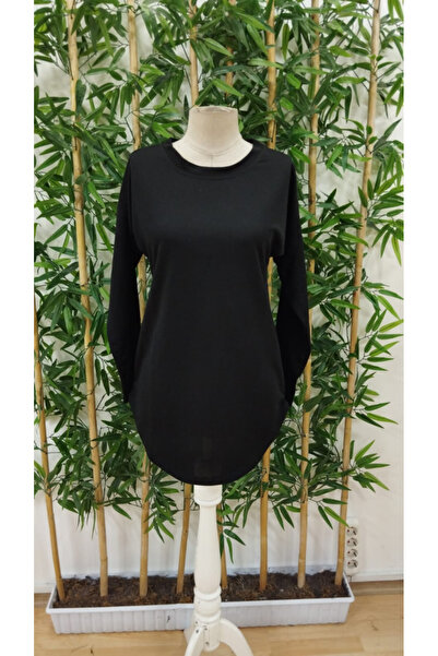 Moda Ebrar Women's Long Sleeve Round Neck Loose Two Thread Blouse