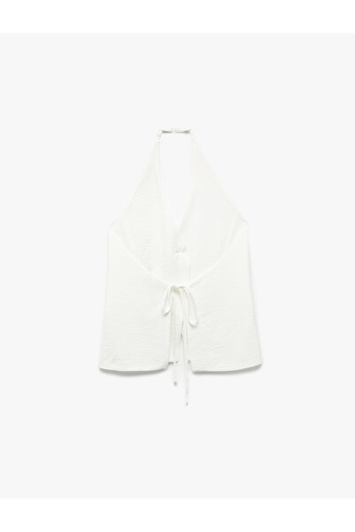 Koton Γιλέκο με λαιμόκοψη και λεπτομέρεια πλάτης με δεμένο λουράκι