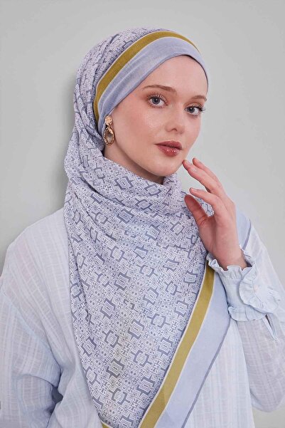 Levidor Ασημί μαλακό κασκόλ με σχέδιο παζλ