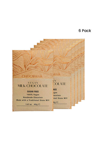 CHOCOMAR ŞEKERSİZ SÜTLÜ VEGAN ÇİKOLATA 6LI 40G
