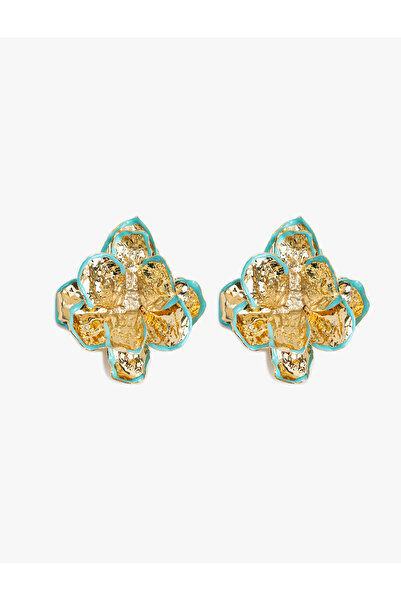 Koton Large Size Steel Flower Earrings