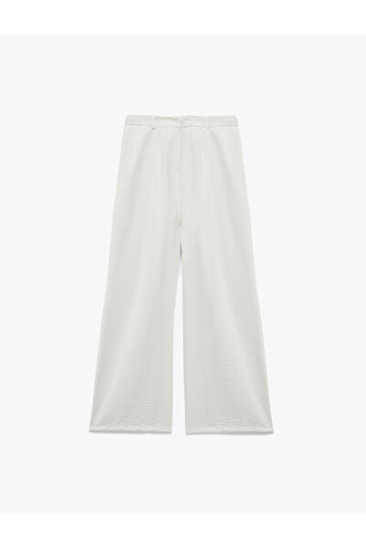 Koton Viscose Fabric Wide Leg Pants with Pockets Palazzo Pants