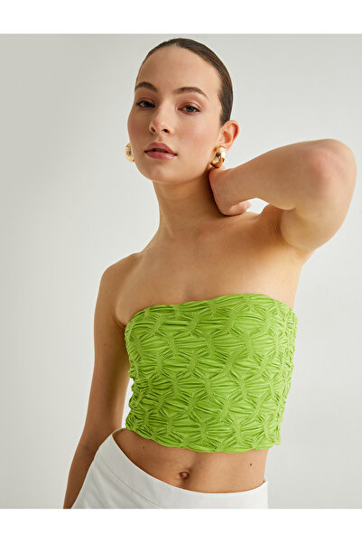 Koton Strapless Bustier Textured