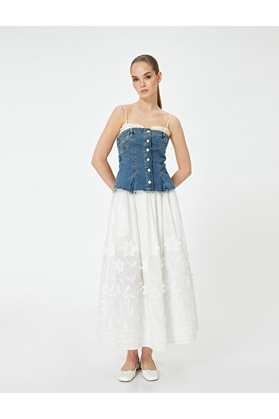 Koton Τζιν τοπ χωρίς λουράκια με κουμπιά