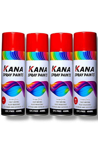 KANA 4x1 Professional Paint Spray (4x400ml) - Multi-surface, Quick-drying, Waterproof