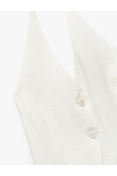 Koton Γιλέκο με λαιμόκοψη και λεπτομέρεια πλάτης με δεμένο λουράκι