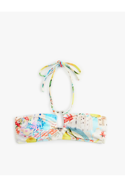 Koton Μπλουζάκι μπικίνι χωρίς λουράκια με σχέδιο λεμόνι με θέμα την Αμάλφη