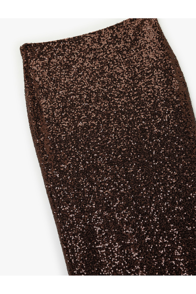 Koton Fusta de seara midi slim fit cu paiete