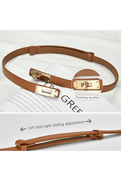 JZS Women's Leather Belt Skinny Solid Color Adjustable