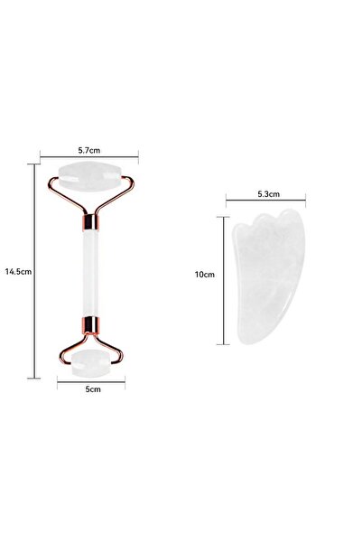 JZS Jade Roller & Gua Sha Face Massager Skin Care White