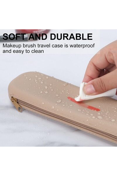 JZS Travel Makeup Brush Holder Silicon Zipper Waterproof