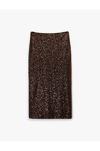 Koton Fusta de seara midi slim fit cu paiete