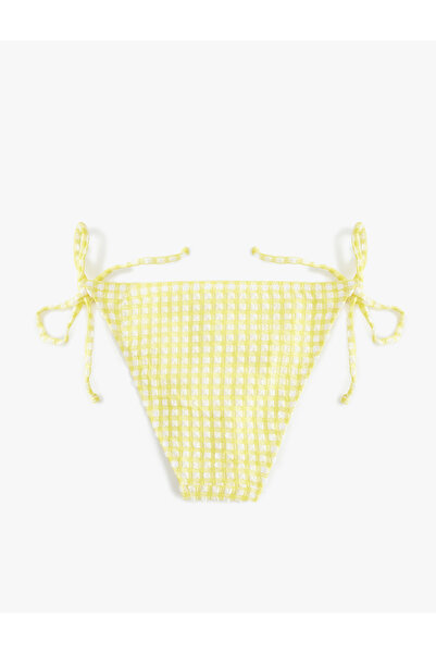 Koton Drawstring Gingham Bikini Bottom