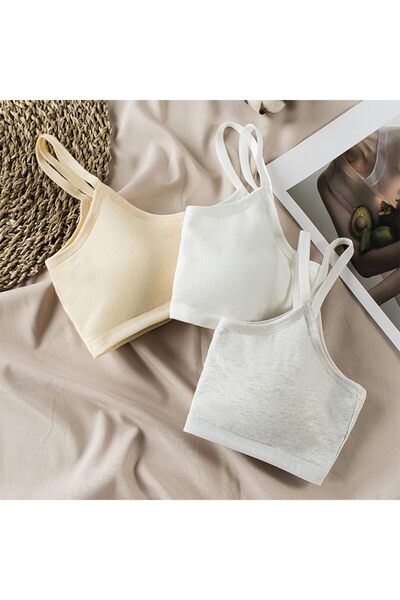 JZS Teen Girls' Training Bra Seamless Cotton Cami Wireless Bras