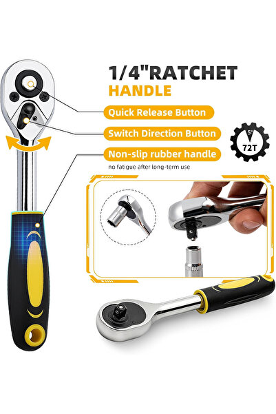 Koday 46PCS Tool Set - Torque Wrench/Screwdriver, Car/Motorcycle Repair Kit