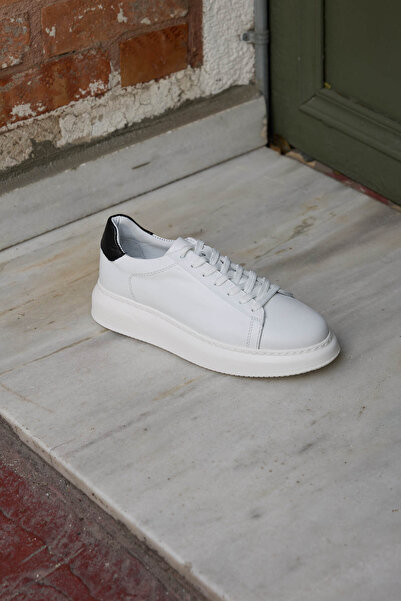 Vantaggio Sorento White 100% Genuine Leather Men's Sneaker Shoes