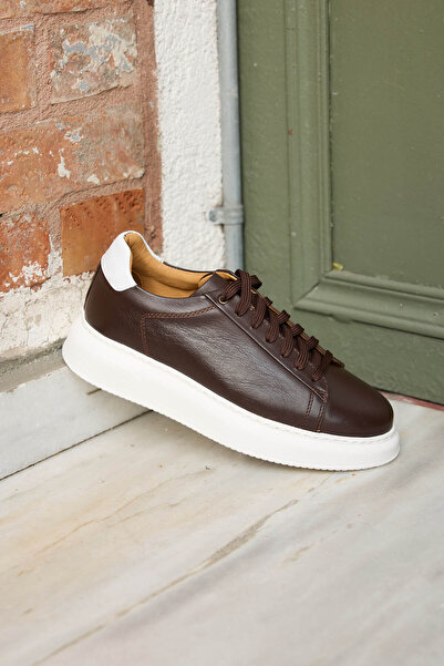 Vantaggio Sorento Brown 100% Genuine Leather Men's Sneaker Shoes