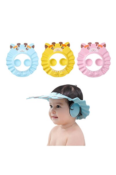 JZS قبعة استحمام للأطفال، عبوة من 3 قطع، واقي استحمام قابل للتعديل للأطفال ال...