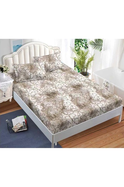 CHIRASO CHIRASO Fitted Sheet Set, Satin Cotton, 160x200 cm and 2 Pillowcases ...