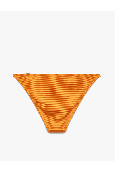 Koton Textured Bikini Bottom with Accessory Detail