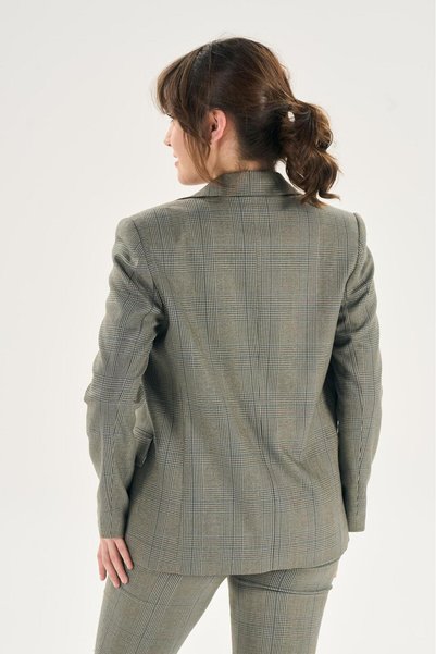 Major Women's Blazer Plaid 2-Piece Set Jacket and Skirt